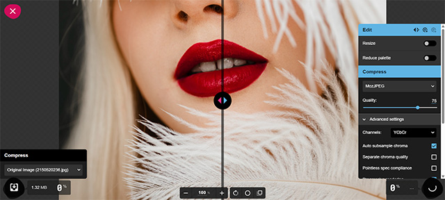 Скриншот сервиса Squoosh