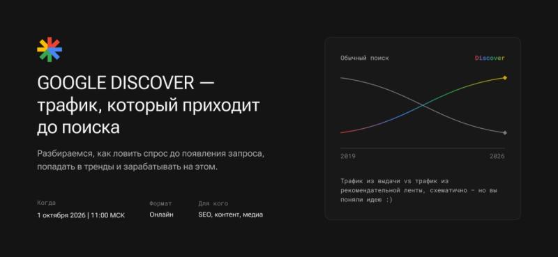 Google Discover — трафик, который приходит до поиска